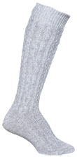 Solid Cable Grey Angora Knee High