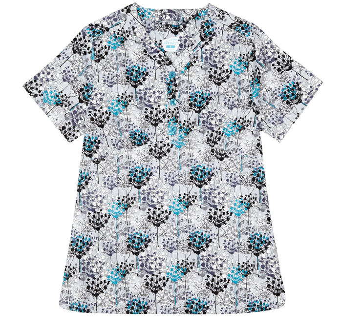 Gloria Teal Etching Printed Cotton