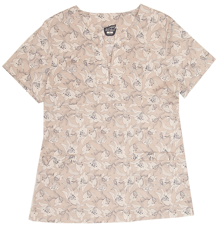 Gillian Lily Khaki Printed Cotton