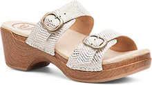 Sophie White Metallic Leather