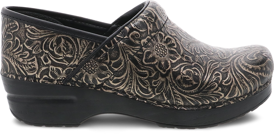 dansko professional grey tooled patent