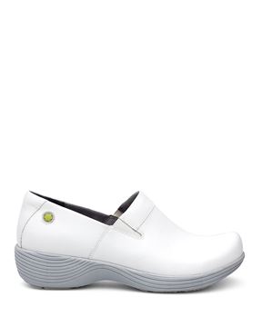 all white all leather nursing shoes