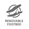 removable footbed for added comfort