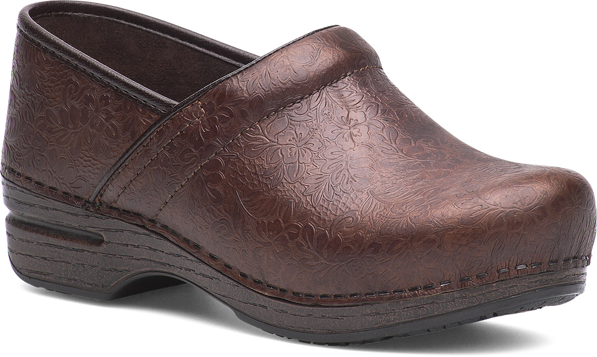 brown tooled dansko clogs