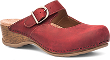 dansko red oiled clogs